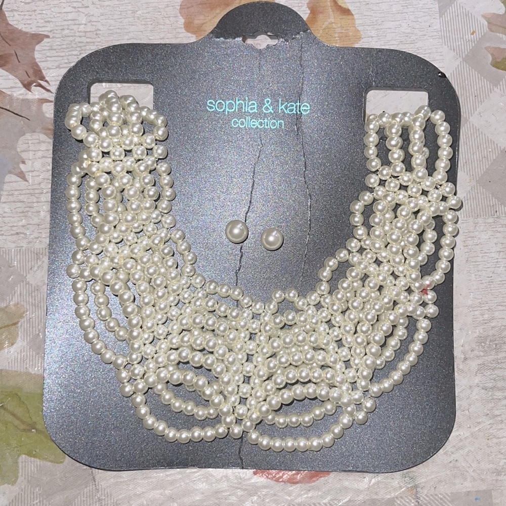 Necklace with earrings matching set